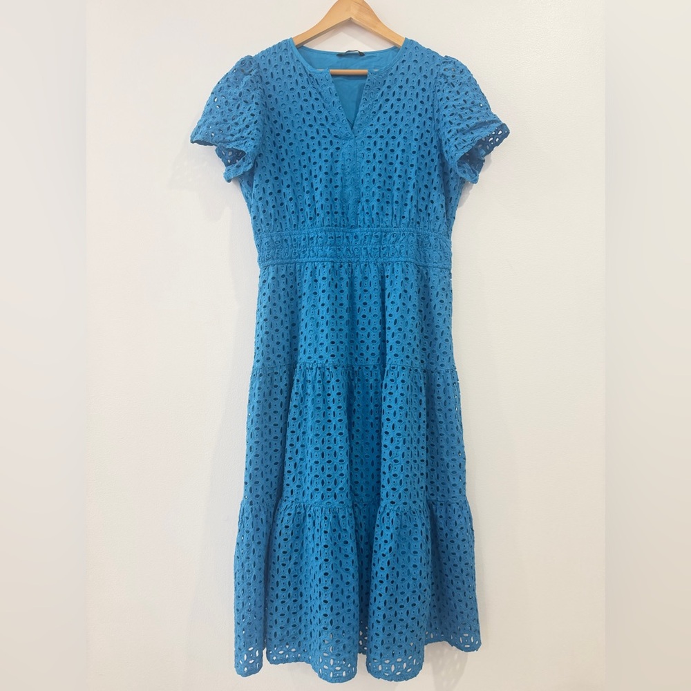 PrettyGarden Blue Eyelet Maxi Dress XL - Picture 2 of 13
